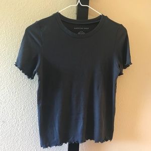 cropped ribbed t-shirt
